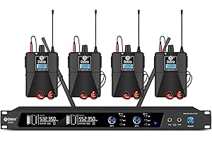 D Debra Audio PRO ER-202 UHF Dual Channel Wireless in Ear Monitor System with Monitoring Type for Stage, Receiver for Studio, Band Performance, Live Performance (4 Bodypack with Transmitter)