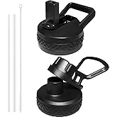 HYDROYOTA Straw Lids for Hydroflask Wide Mouth 12 32 40oz，Replacement Flask Cap for Insulated Water Bottle Accessories Black,Leak Proof Straw Tops Cover