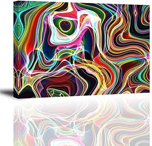 Contemporary Lines Canvas Wall Art, Modern Abstract Flowing Curves Canvas Prints for Living Room, 1 Piece Ready to Hang Wall Decor