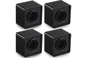 Landhoow 4 Pcs Mic Flags Square Cube Microphone Flags Station Portable Custom Interview Mic Station with Foam Microphone Accessories for Interview Reporter Host Halloween Cosplay(Black)