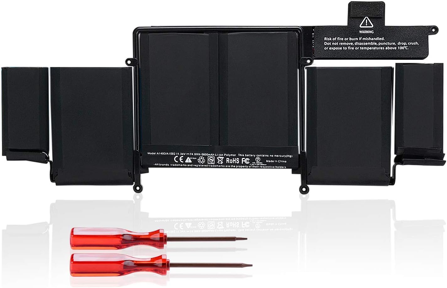 HASESS Laptop Replacement Battery Compatible with For MacBook Pro Retina 13"A1493 A1582 (A1502 Late 2013 Mid 2014 Early 2015 Version) Replacement Battery for A1493 A1582 [Li-Polymer 11.34V 6600mAh]