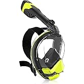 Yosmer Electric Full Face Snorkel Mask for Adults, Snorkeling Gear with Latest Dry Top System, Patented Airflow System with Fan Assistance, 180° Panoramic Foldable Design, Anti-Fog & Anti-Leak