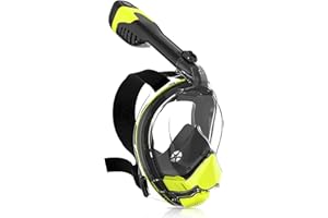 Electric Full Face Snorkel Mask for Adults, Snorkeling Gear with Latest Dry Top System, Patented Airflow System with Fan Assi