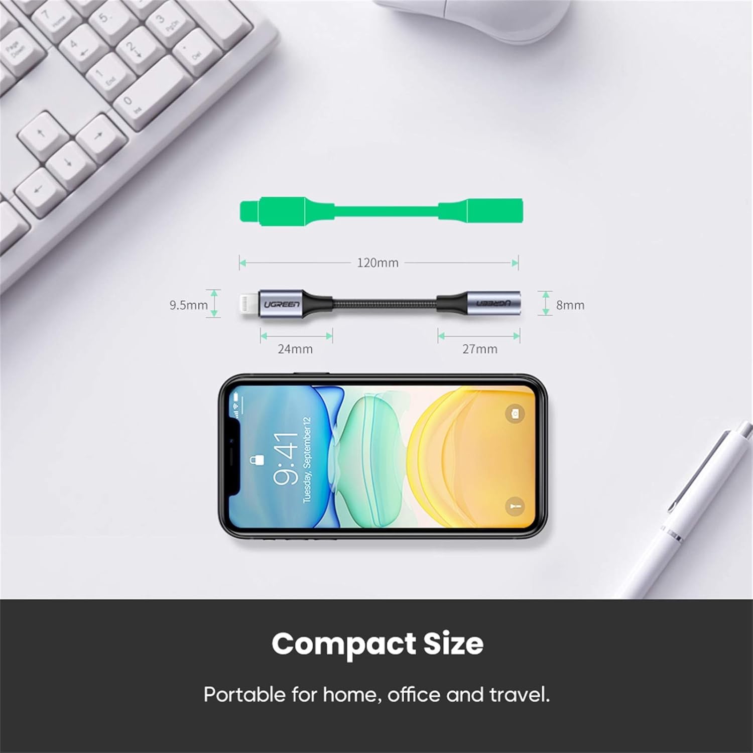 UGREEN Headphones Adapter for Apple,Apple MFi Certified iPhone Lightning to 3.5mm Jack Converter Compatible for iPhone 12 Pro SE 11 Pro Max X XR XS Max, iPhone 7 7P 8 8P (Grey): Electronics