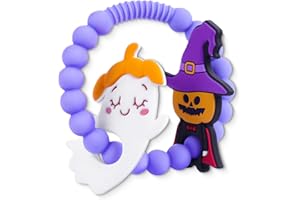 JDSTY Halloween Baby Teething Toys – Ghost & Pumpkin Man Silicone Teethers for Infant Sensory Toys 0-12months, Infants & Toddlers,Sensory Chew Bracelet for Teething Relief,Halloween Basket Stuffers