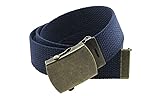 Canvas Web Belt Military Style with Antique Brass