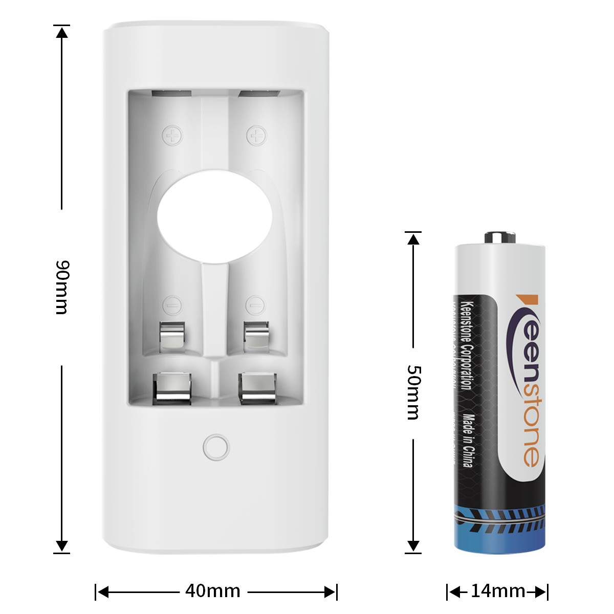 Keenstone 4pcs 2775mWh AA Rechargeable Lithium Batteries with 2 Slot Charger, Constant Output at 1.5V Compatible with Blink XT Camera, Toys, Flashlight