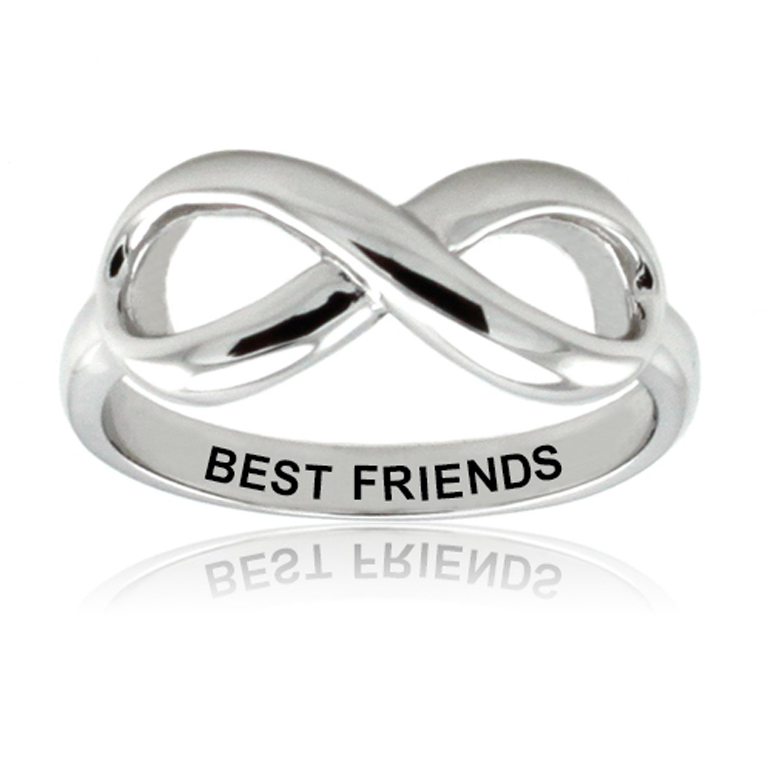 Sterling Silver Best Friends Infinity Ring - Size H