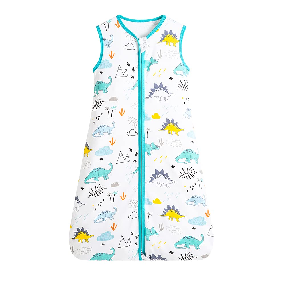 GudGmtoy Toddler 12-18 months Sleeping Bag 0.5 Tog Double Zip Organic Cotton Wearable Blanket Breathable Baby Swaddle Blanket Baby Sleeping Bag, Cotton Sleevless Sleep Bag