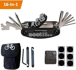 TBoonor Fahrrad-Multitool, 16-in-1 Fahrrad Werkzeug Multifunktionswerkzeug Fahrrad Reparatur Set Pocket Tool Multifunktions Werkzeug