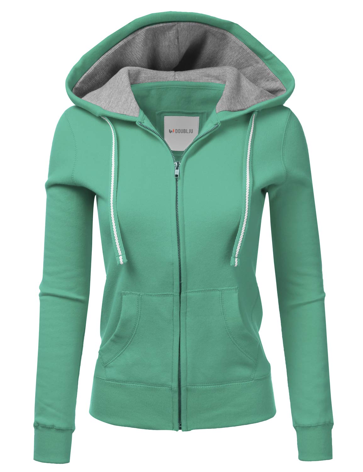 Doublju Lightweight Thin Zip-Up Hoodie Jacket For Women With Plus Size  DARKMINT X-Large on Galleon Philippines