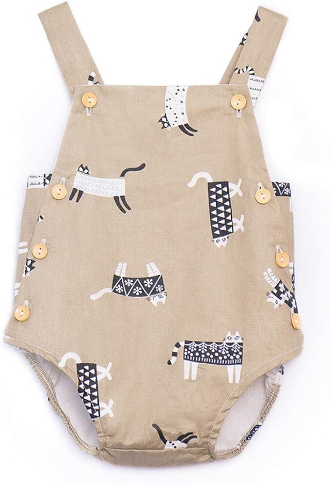 FELZ Ropa Bebe Niño Niña Verano Recién Nacido 0 Meses a 3 Años Verano Body  de Mameluco sin Mangas con Estampado de Dibujos Animados Lindo FáCil De  Poner Y Quitar Verano Pijamas