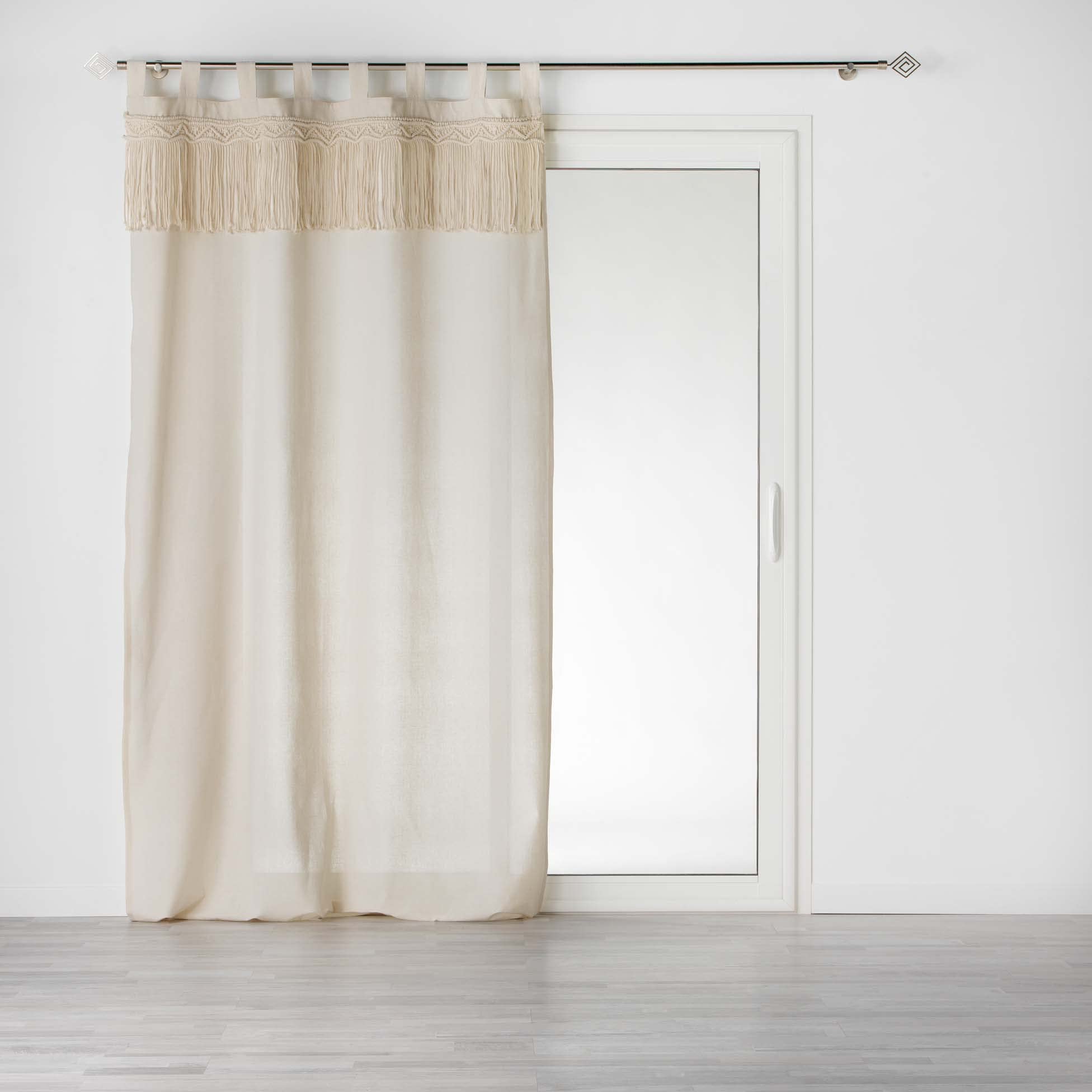 Douceur d'Intérieur, Samaya Plain Polycotton Tab Top Curtain 140 x 240 cm