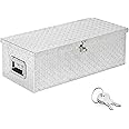 TUFFIOM 30" Aluminum Truck Bed Tool Box, Heavy Duty Diamond Plate Trailer Tool Box with Side Handle & Lock Keys, Tool Storage Organizer Chest for Pick up,Truck Bed,ATV,RV Trailer