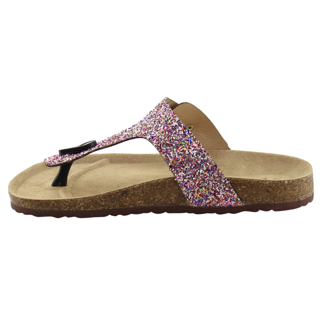 FOREVER FR20 Women's Glitter Thong Slide Flip Flop Sandals, Color:Multi, Size:7.5 - Image 3