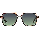 ANDWOOD Retro Square Sunglasses for Women Men Polarized Trendy Aviator 90s Pilot Shades