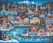 Dowdle Folk Art Canadian Hockey Puzzle, 1000 Pieces