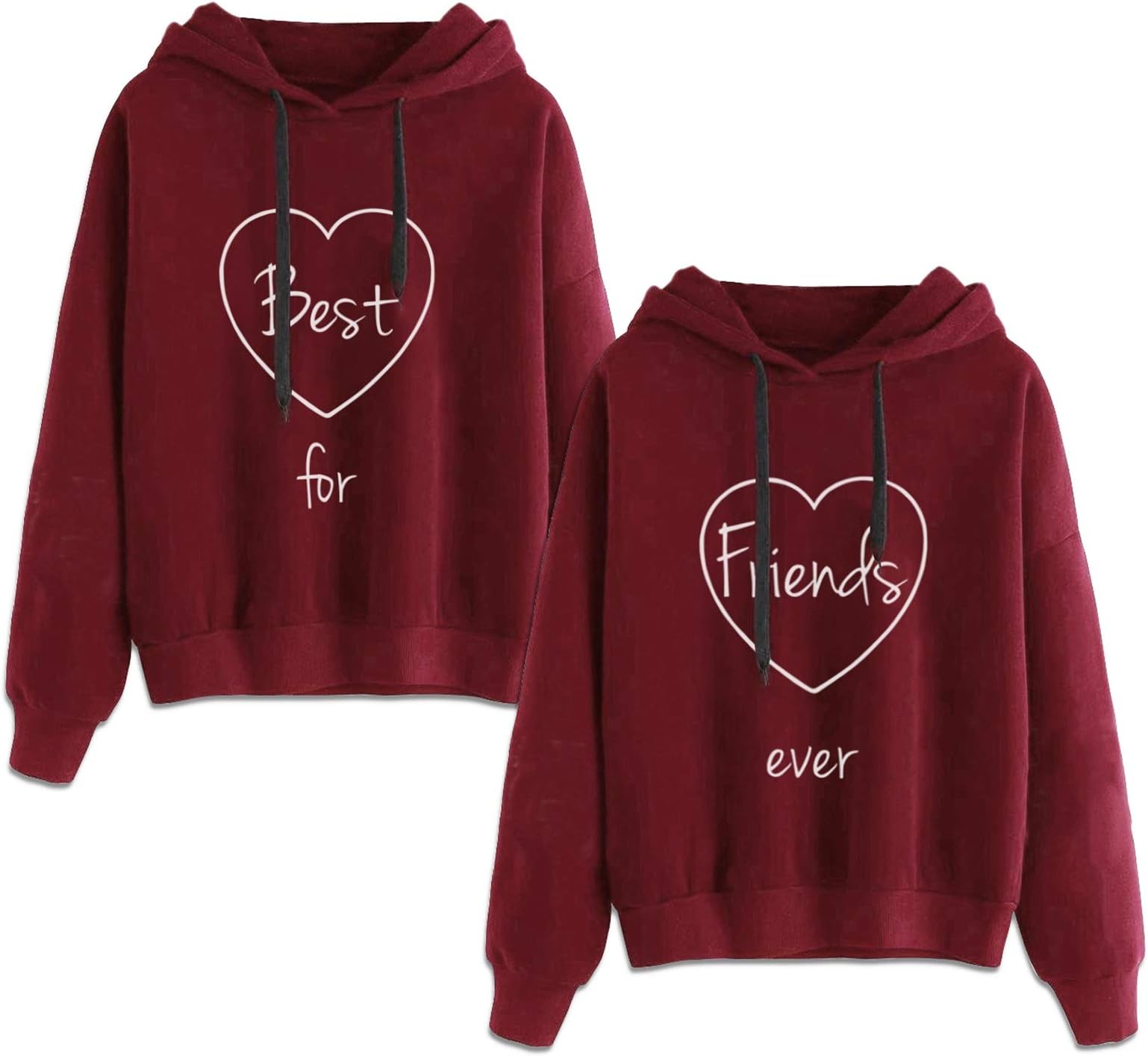 Matching Hoodies for Best Friends Girl BFF Jumper Sweatshirt 2 Pcs