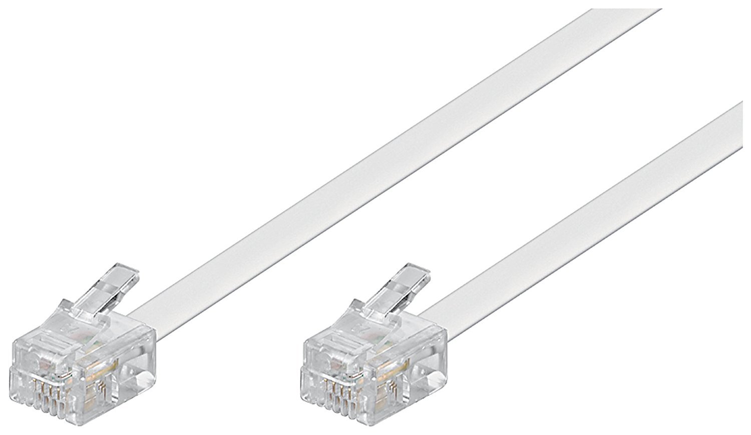 Goobay 93067 Modular Telephone Cable, White, 3m Length