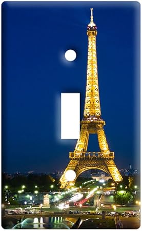 Paris Eiffel Tower At Night Plastic Wall Decor Toggle Light