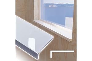 SXSJMY White Window Sill Protector 24 inch / 36 inch / 48 inch Wide, 4 inch Deep Waterproof PVC Window Sills Cover Board, Cuttable Windows Replacement Plate for Decor