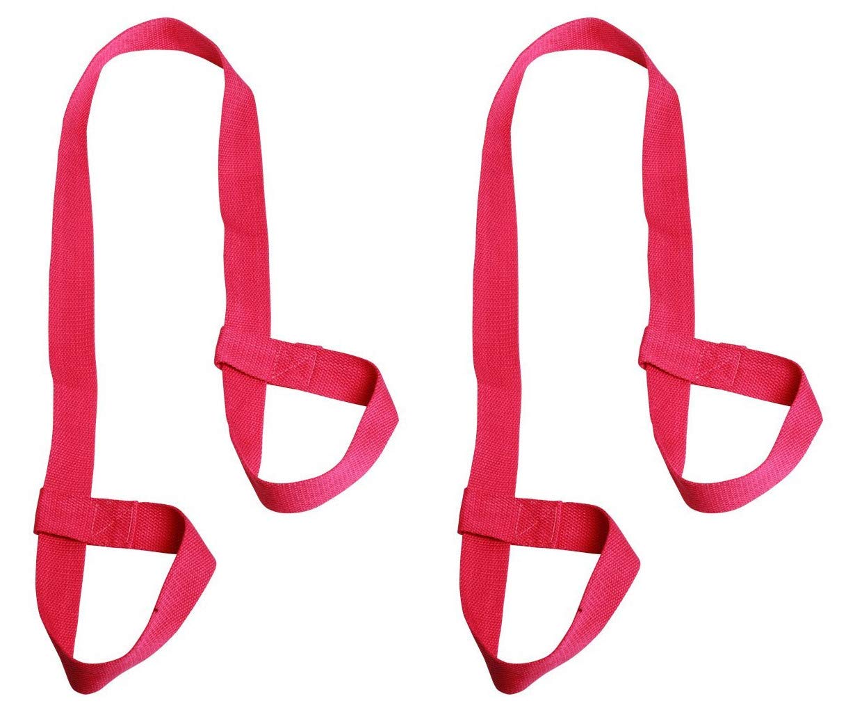 PlayCool Durable Yoga Mat Harness Strap Sling, Yoga Mat Carrying Strap - Rosered 2pcs