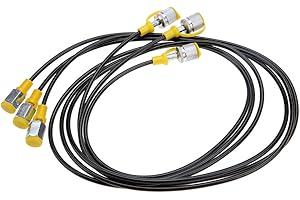 YUNIR Hydraulic Pressure Test Kit, Hydraulic Gauge Sets with 6 Couplings, 3 150cm Long Hoses and 3 Pressure Gauges 25/40/60Mpa for Excavator Construction Machinery