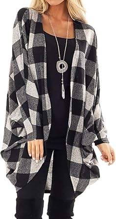 oversized plaid cardigan