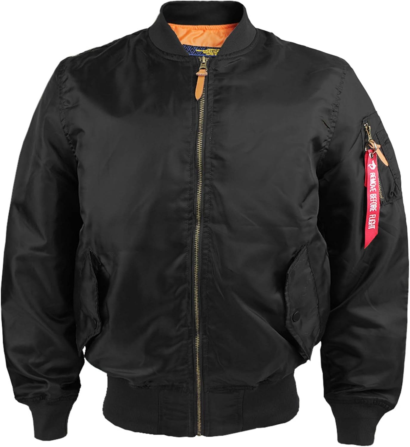 Mens Bomber Jacket Lightweight Windbreaker MA1 Flight Pilot Aviator