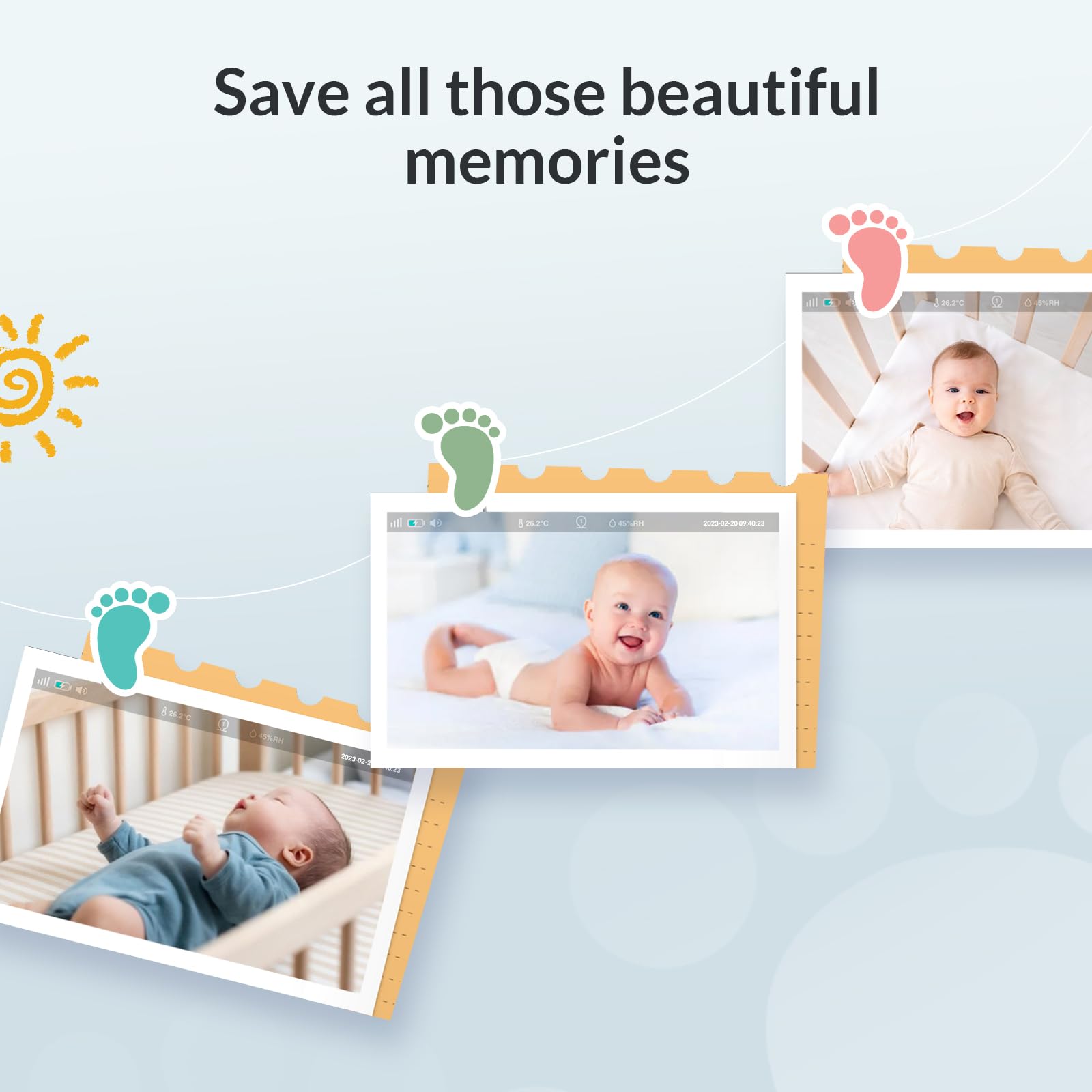 NETVUE Upgraded Baby Monitor Camera, 5000mAh Baby Camera Monitor Audio, Moniteur Bébé with Cry Detection, 5