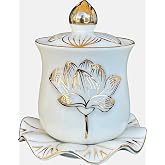 Houlu Ceramic Altar Cup, Holy Water Offering Cup - White