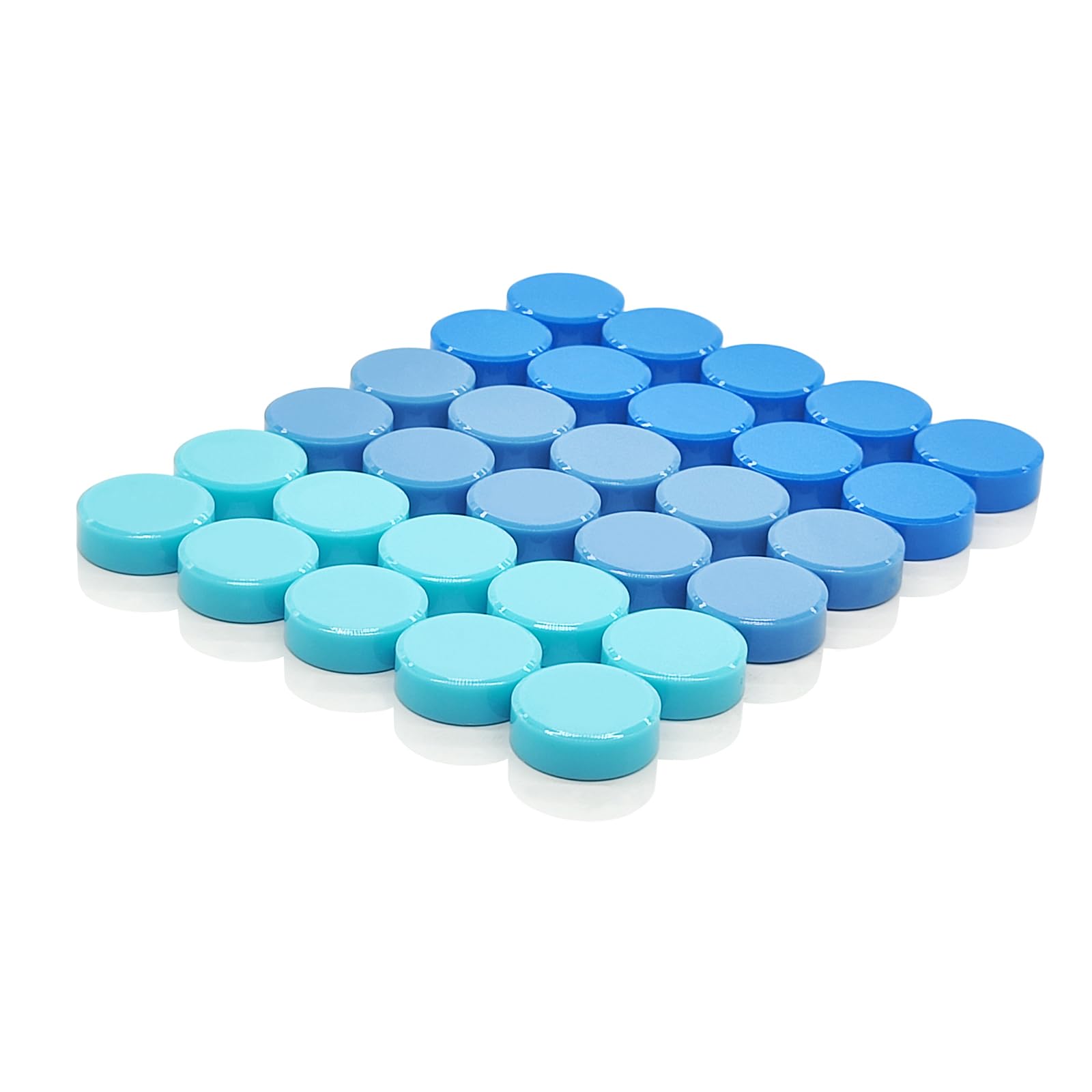 ZDZBLX Fridge Magnets – 30 Pack Strong Small Round Magnets for Whiteboard, Notice Board, Crafts, Office, Classroom – Heavy Duty Cute Blue Mini Magnets for Adults – Magnetic Dots for Home & Kitchen
