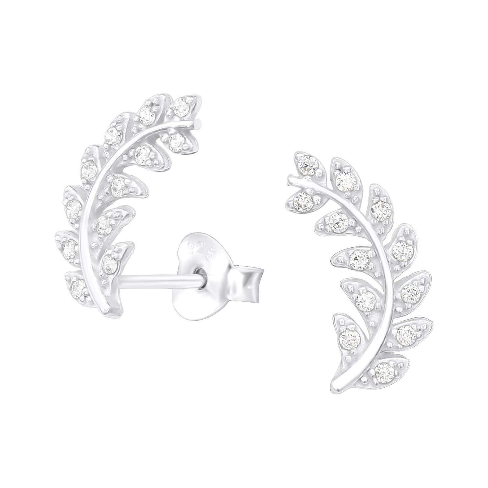 925 Sterling Silver Leaf Stud Earrings for Women & Girls – Nature Jewellery Gift Boxed