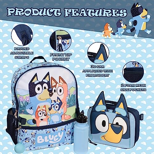 AI ACCESSORY INNOVATIONS Bluey 4 Piece Backpack Set for PreSchool