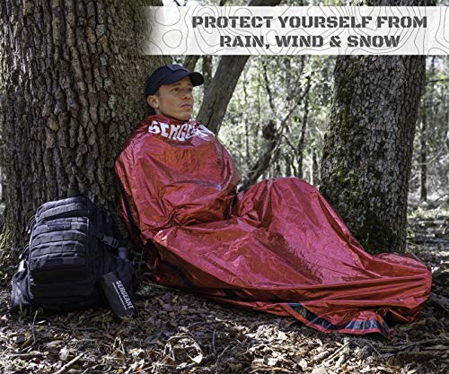 SERGEANT Emergency Sleeping Bag, Extra-Thick, Lightweight, Military Grade. Use as Emergency Bivy Sack, Survival Sleeping Bag, Mylar Emergency Blanket. Perfect for Survival Kits and Go Bags.