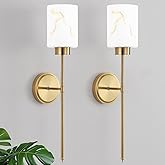 Mieloxiy Gold Wall Sconces Set of 2 with Marble Glass Shade, Modern Bathroom Vanity Light Fixtures for Bedroom, Hallway, Entr