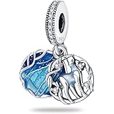 LIGHTDOG 925 Sterling Silve Charms fits Pandora Bracelets Necklace,5A Zircon Dangle Pendant Bead,Mother's Day Gift Jewelry Beads for Women