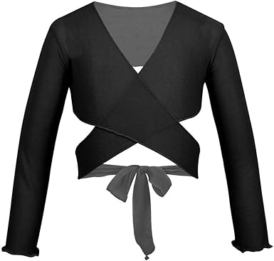 black ballet wrap cardigan