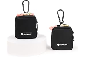COOWONE Dog Treat Pouch 2 PCS, Waterproof Small Dog Treat Bag for Leash, Hands Free Dog Walking Bag with Carabiner, Dog Poop Bag Holder for Pet Puppy Travel or Outdoor Use, Zipper Closure to Avoid Spilling