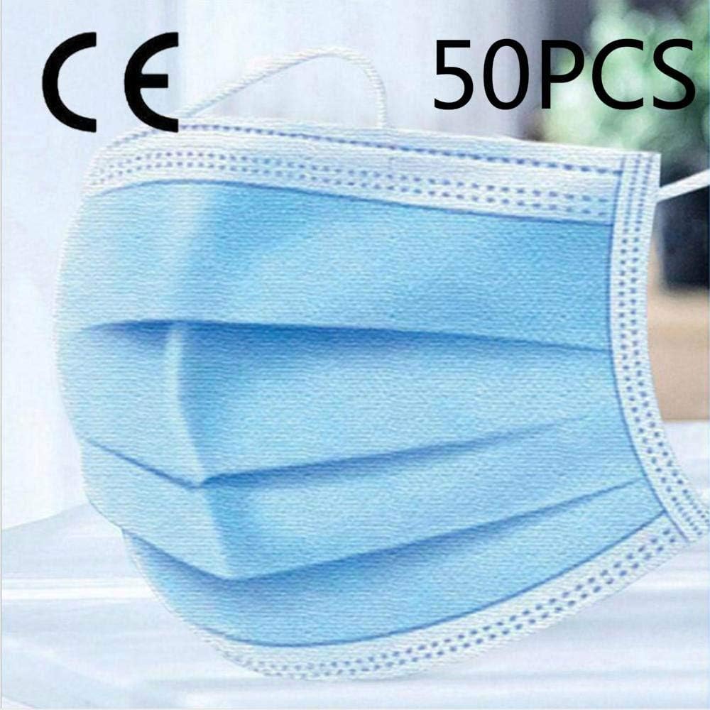 Grisen | Disposable Face Cover,3-Filters Mouth Cover,Non-Woven Protection,Prevent Dust(50pcs) no Paper towel