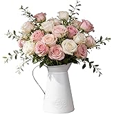 Annie Garden Rustic Metal Farmhouse Flower Pitcher Vase, Large Leakproof Milk Jug Vase for Home Decor