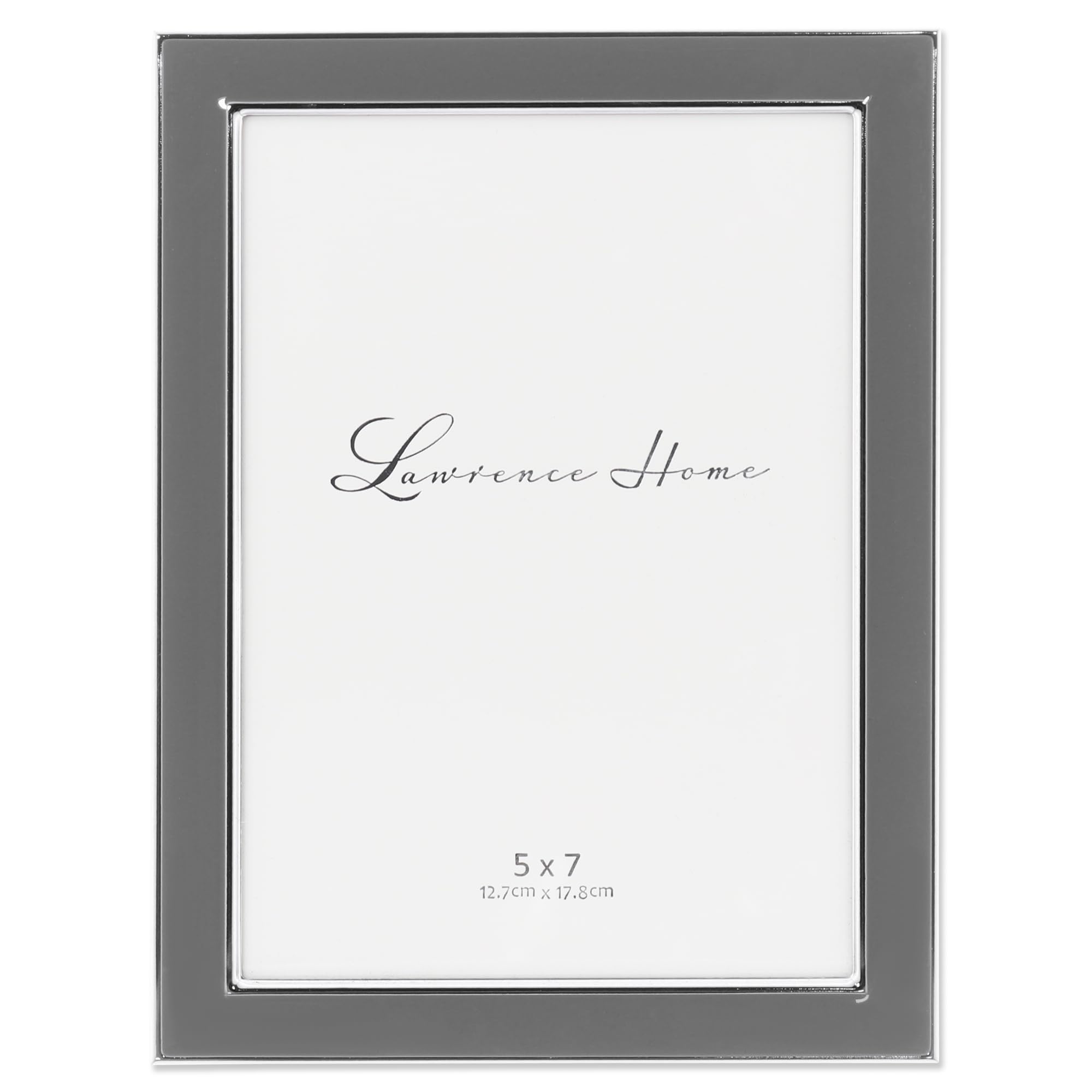 Lawrence Frames Polished Enamel Picture Frame, 5x7, Gray