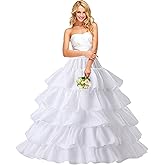 XinChangShangMao Petticoats for Women 4 Hoop Skirt 5 Layers Ball Gown Half Slips Crinoline Underskirt for Wedding Party Prom