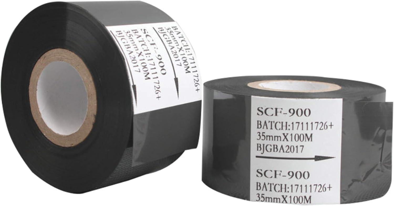 5 Rolls Hot Stamp Ribbon 30mm x 100m Thermal Transfer