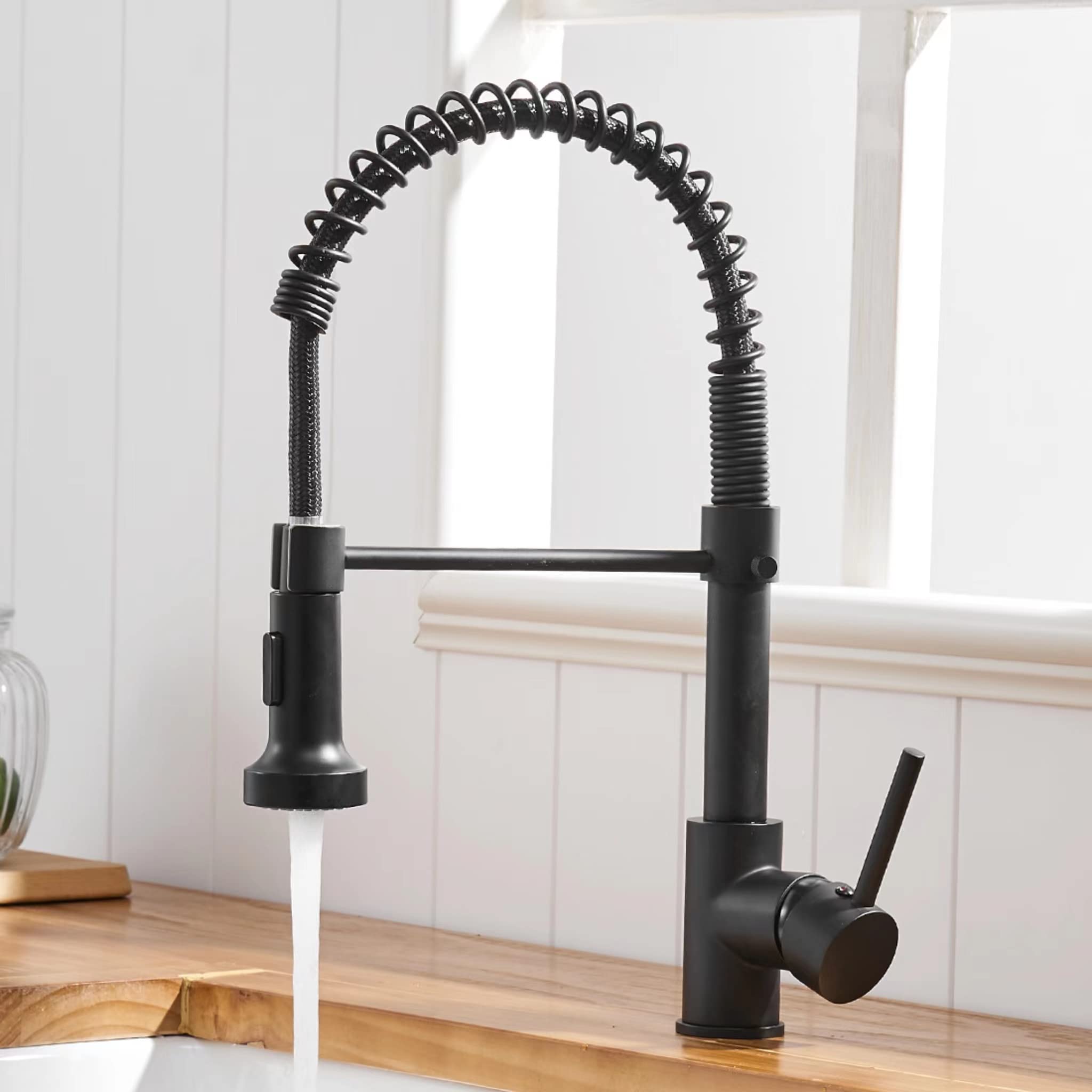 TIMACO Black Rotatable Kitchen Tap with Shower Mixer