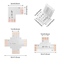 48 Pieces 3 Pin 10 mm LED Strip Connector Kit