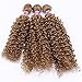 Golden Afro Kinky Curly Synthetic Hair Weave 3 Bundles 16 18 20 Inches Color 27 Heat Resistant Fiber Hair Extensions