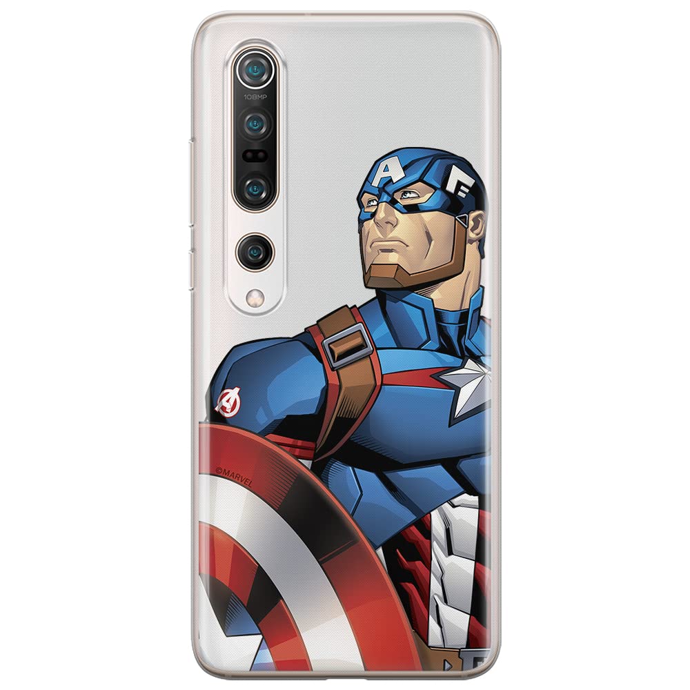 ERT GROUP mobile phone case for Xiaomi MI 10 / MI 10 PRO original and officially Licensed Marvel pattern Captain America 011 optimally adapted to the shape of the mobile phone, partially transparent — image 1