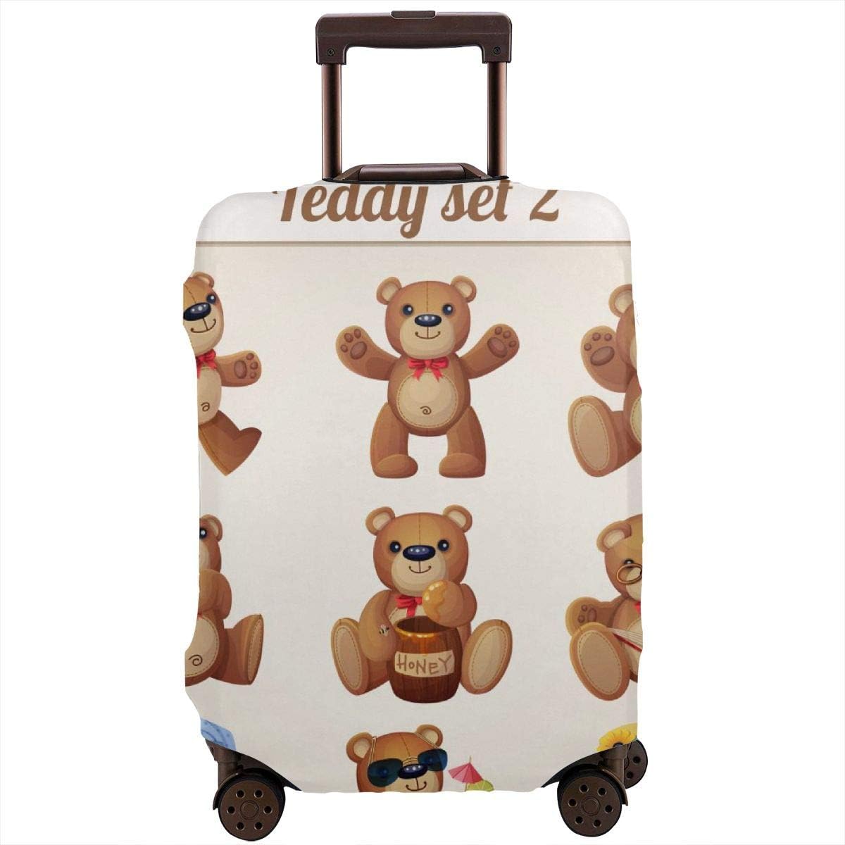 Travel Suitcase Protector,Cute Happy Toy Teddy Bears with Funny