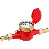 MEASUREMAN 3/4" Non-Pulsed Multi-Jet Gallon Water Meter, Heavy-Duty Brass, 20mm Flow, for Hot and Cold Water, Industrial &amp; Residential Use
